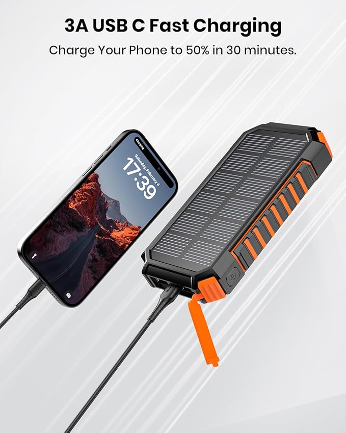 Batterie Externe Solaire 27 000 mAh