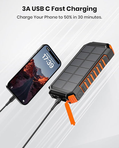 Batterie Externe Solaire 27 000 mAh